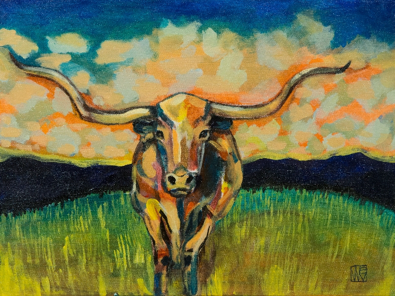 Longhorn Country by artist Melissa Wen Mitchell